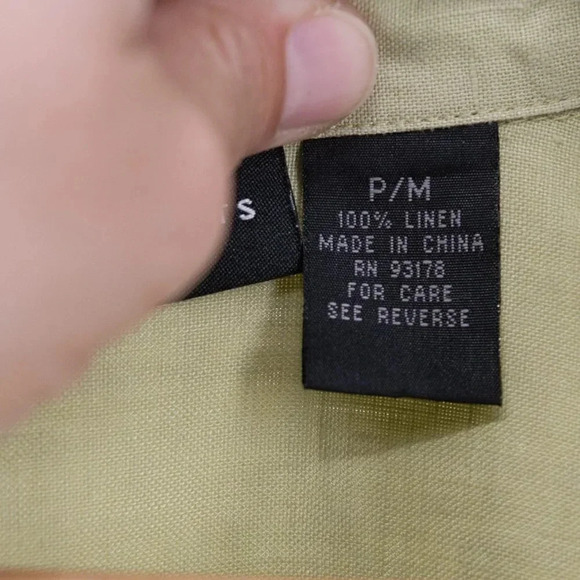 Grace Elements 3/4 length sleeve 100% Linen blouse Medium Petite - Picture 3 of 5